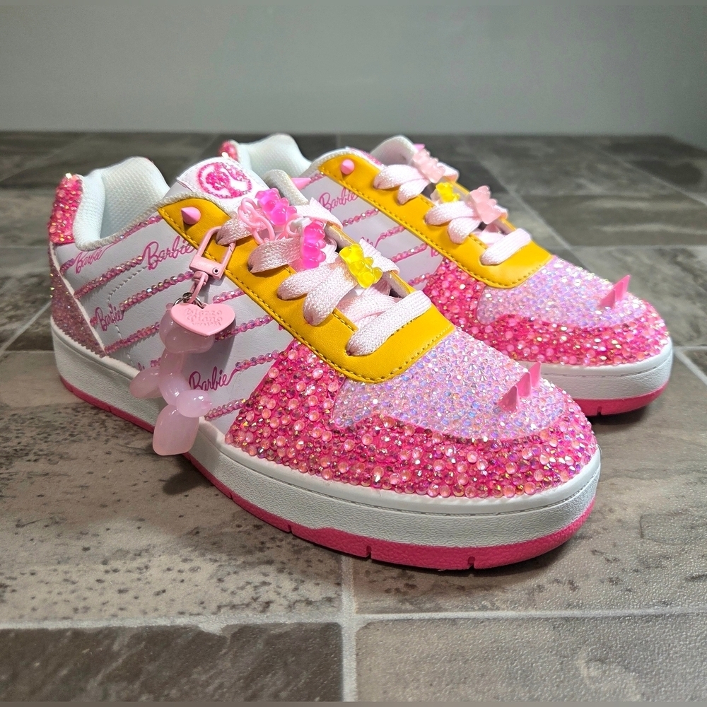 BARBIE BY MATTEL CUSTOM BEDAZZLED SNEAKERS.
